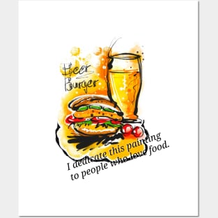 Hamburgers and beer Posters and Art